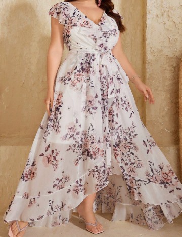 Rochie lunga SHEIN CURVE, floral print