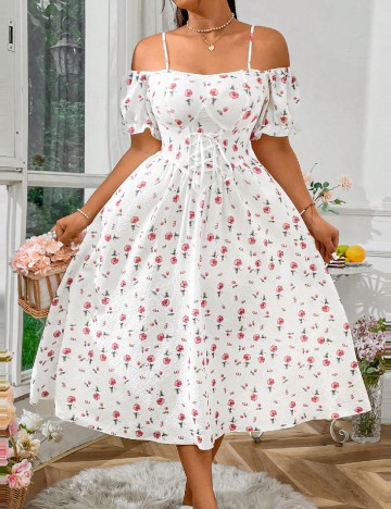 Rochie medie SHEIN CURVE, alb