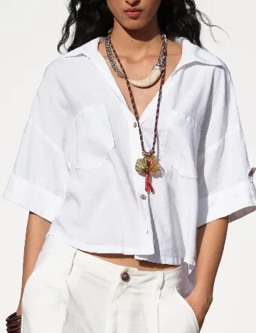 Camasa Oversize Zara, alb