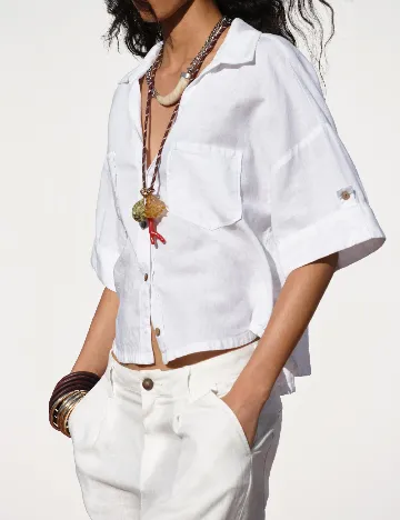Camasa Oversize Zara, alb