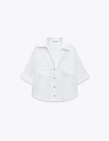 Camasa Oversize Zara, alb