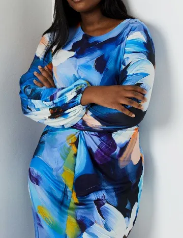 Rochie medie Coast Plus Size, albastru