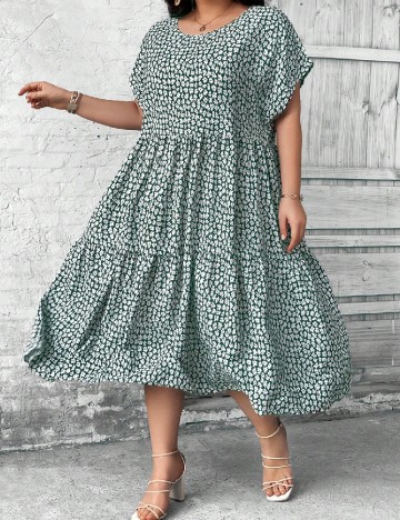 Rochie medie SHEIN CURVE, verde