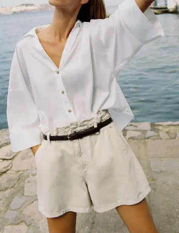 Camasa Oversize Zara, alb