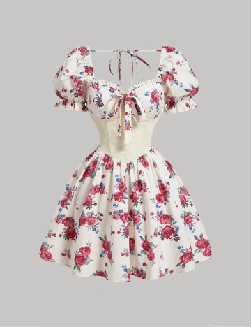 Rochie scurta SHEIN, floral print