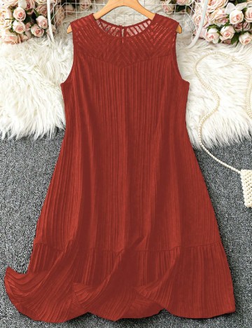 Rochie scurta SHEIN CURVE, caramiziu