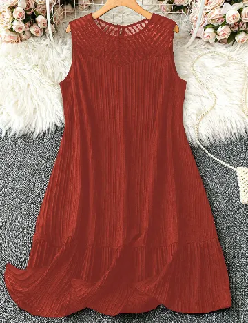 Rochie scurta SHEIN CURVE, caramiziu