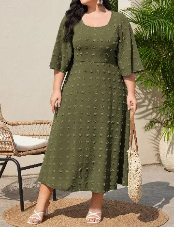 Rochie medie SHEIN CURVE, verde