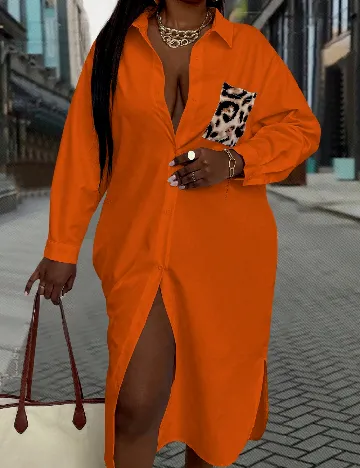 Rochie medie SHEIN CURVE, portocaliu