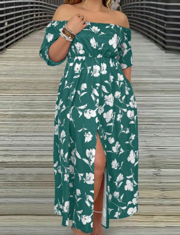 Rochie medie SHEIN CURVE, verde