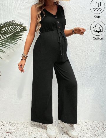 Salopeta SHEIN Maternity, negru