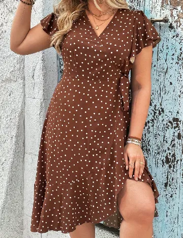 Rochie scurta SHEIN CURVE, maro