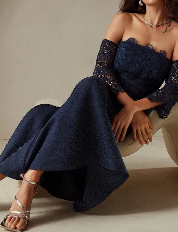 Rochie lunga Anewsta, bleumarin