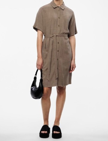 Rochie scurta Pieces, maro