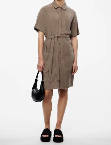 Rochie scurta Pieces, maro