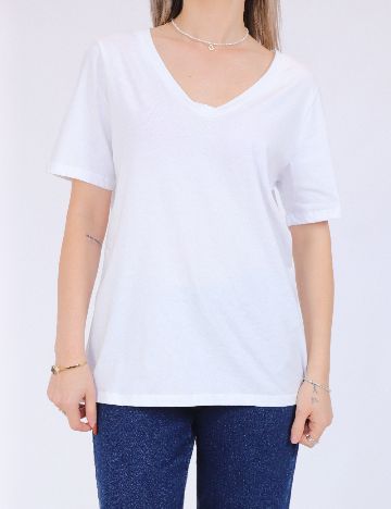 Tricou Pieces, alb