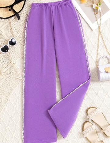 Pantaloni Shein Kids, mov