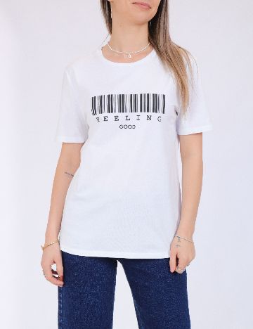 Tricou Pieces, alb