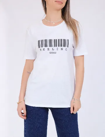 Tricou Pieces, alb