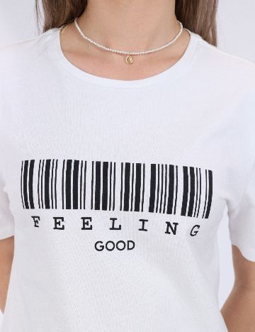 Tricou Pieces, alb