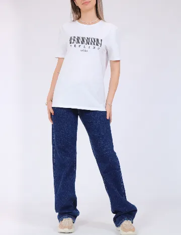 Tricou Pieces, alb