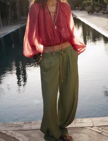 Pantaloni Zara, verde