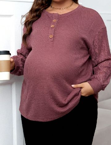 Bluza SHEIN Maternity Plus, roz pudra
