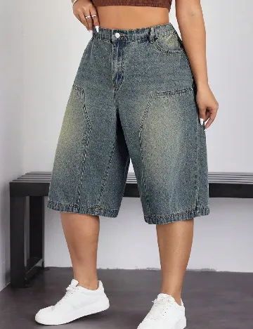 Pantaloni scurti SHEIN CURVE, albastru