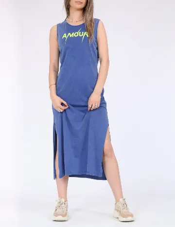 Rochie medie Pieces, albastru