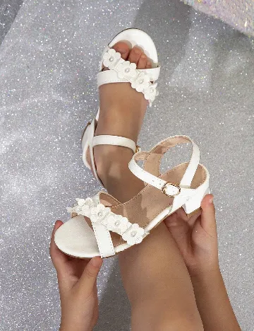 Sandale Shein Kids, alb