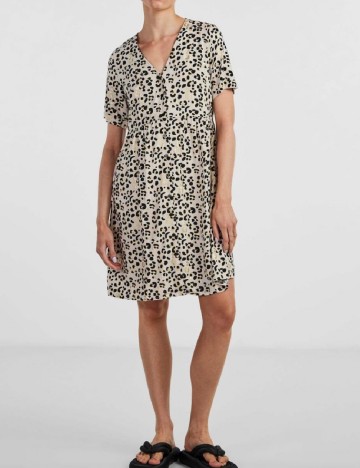 Rochie scurta Pieces, crem