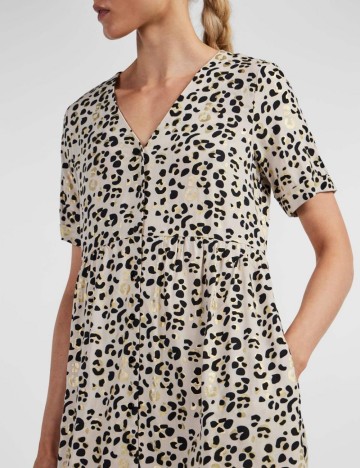Rochie scurta Pieces, crem