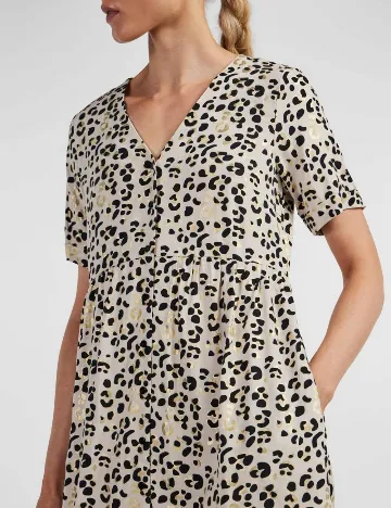 Rochie scurta Pieces, crem