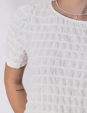 Tricou Pieces, alb
