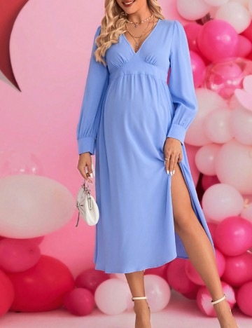 Rochie medie SHEIN Maternity, albastru