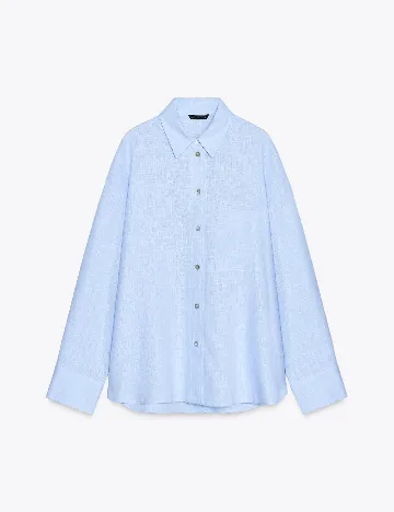 Camasa Oversize Zara, albastru