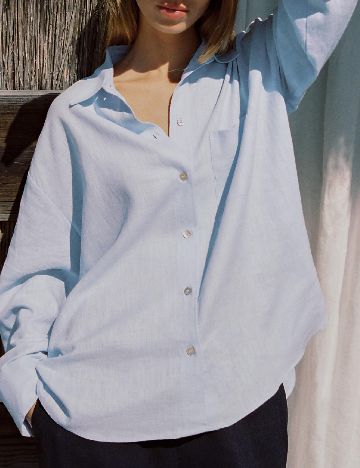 Camasa Oversize Zara, albastru