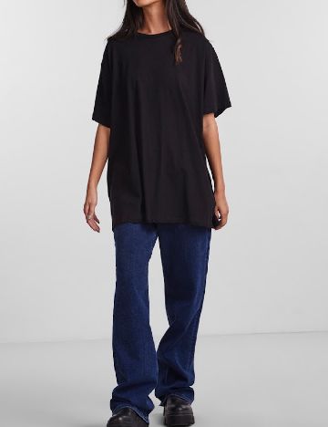 Tricou Oversize Pieces, negru