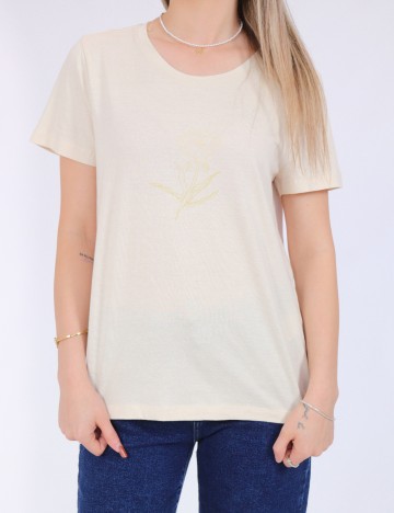Tricou Vero Moda, crem