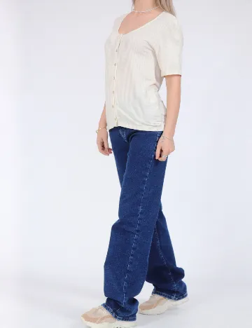 Tricou Pieces, crem