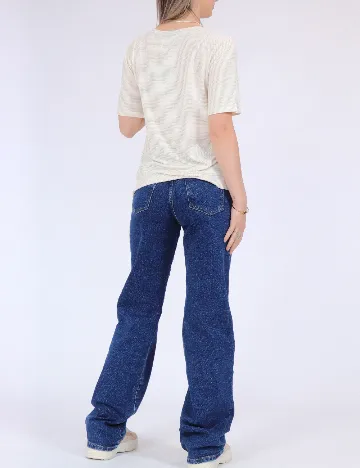 Tricou Pieces, crem