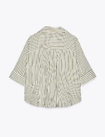 Camasa Zara, alb/verde