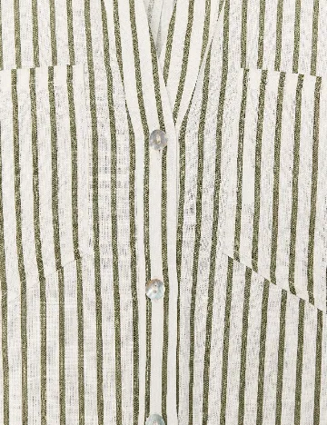 Camasa Zara, alb/verde