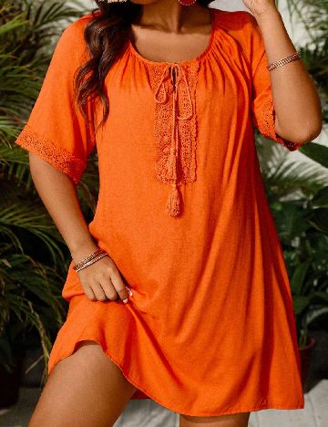 Rochie scurta SHEIN CURVE, portocaliu