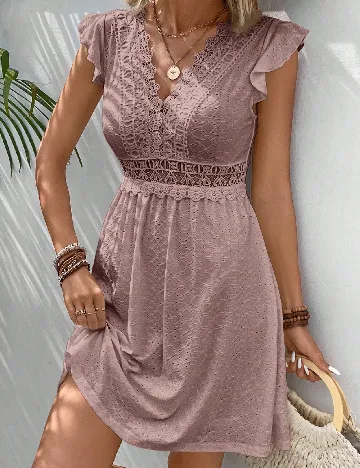 Rochie scurta SHEIN, roz pudra