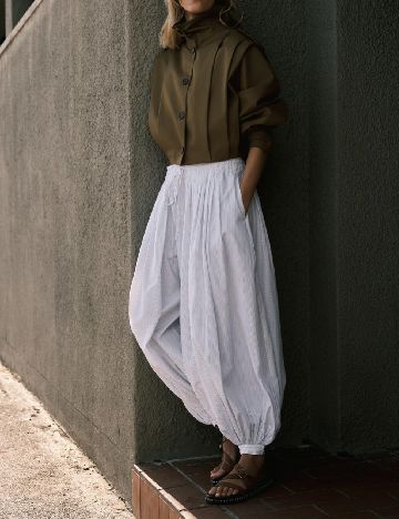Pantaloni Zara, alb