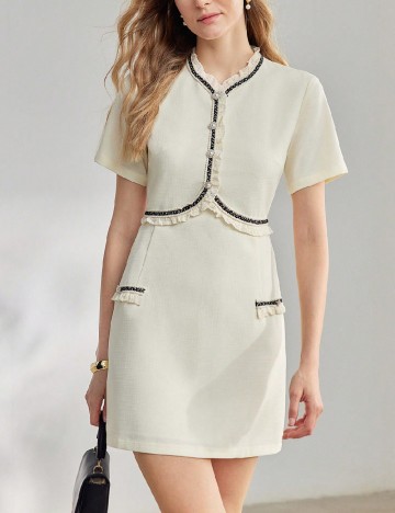 Rochie scurta MOTF, crem