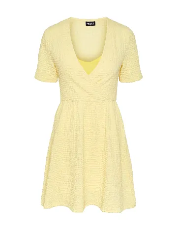 Rochie scurta Pieces, galben