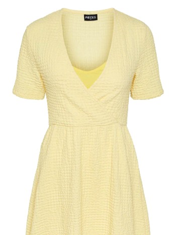 Rochie scurta Pieces, galben