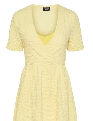 Rochie scurta Pieces, galben
